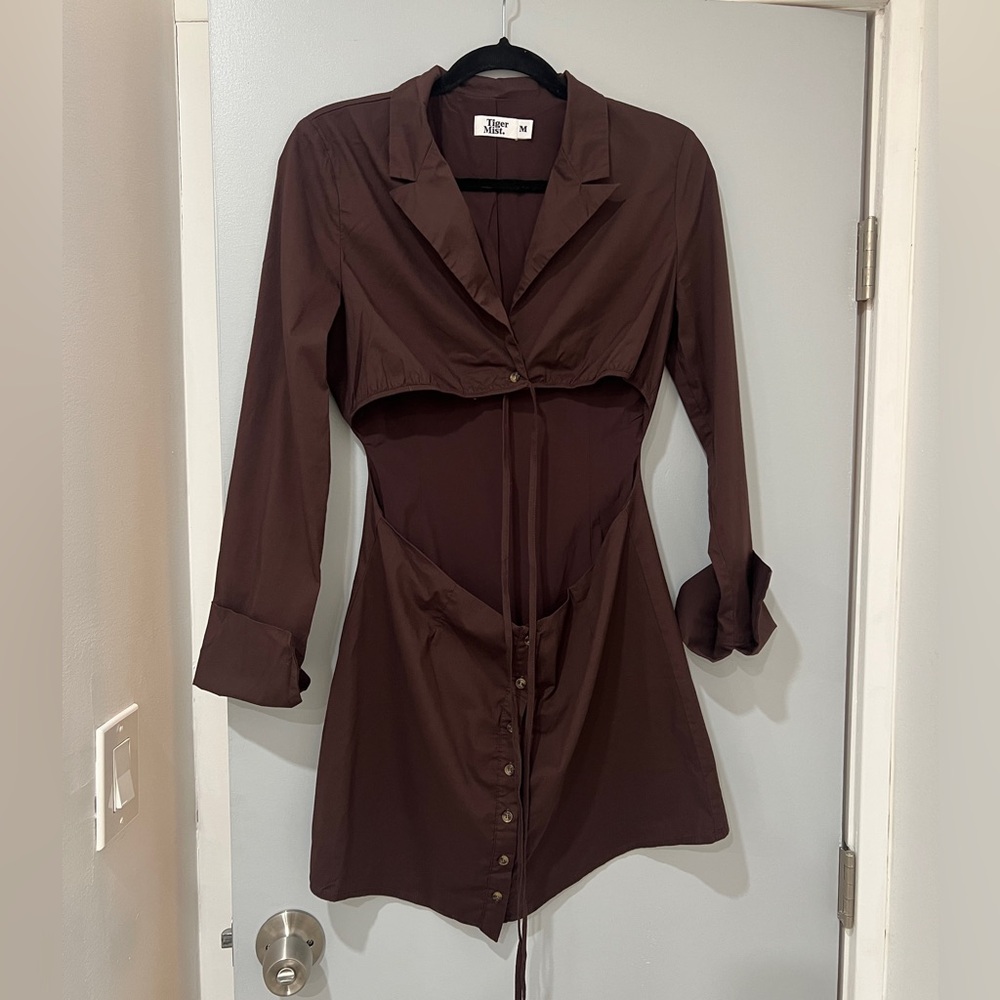 Brown cut out Tigermist Dress